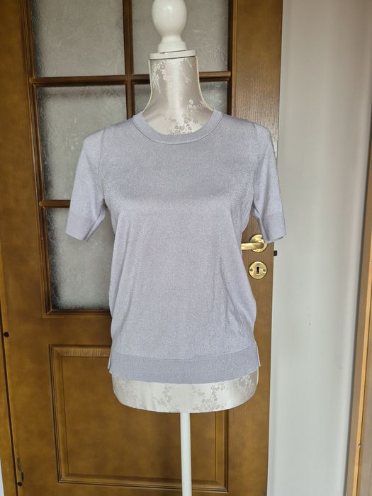 Bluzka srebrna z krótkim rękawem M