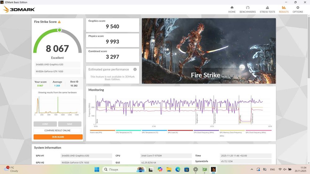 Dell G5 5590 Core i7-9750H/ RAM 16 Gb/ SSD 512 Gb/ 15,6" /GTX 1650