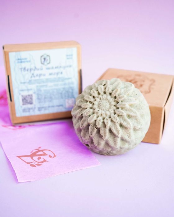 Твердий шампунь для волосся GZ store Дари моря 100г, 50-80 миттів, еко