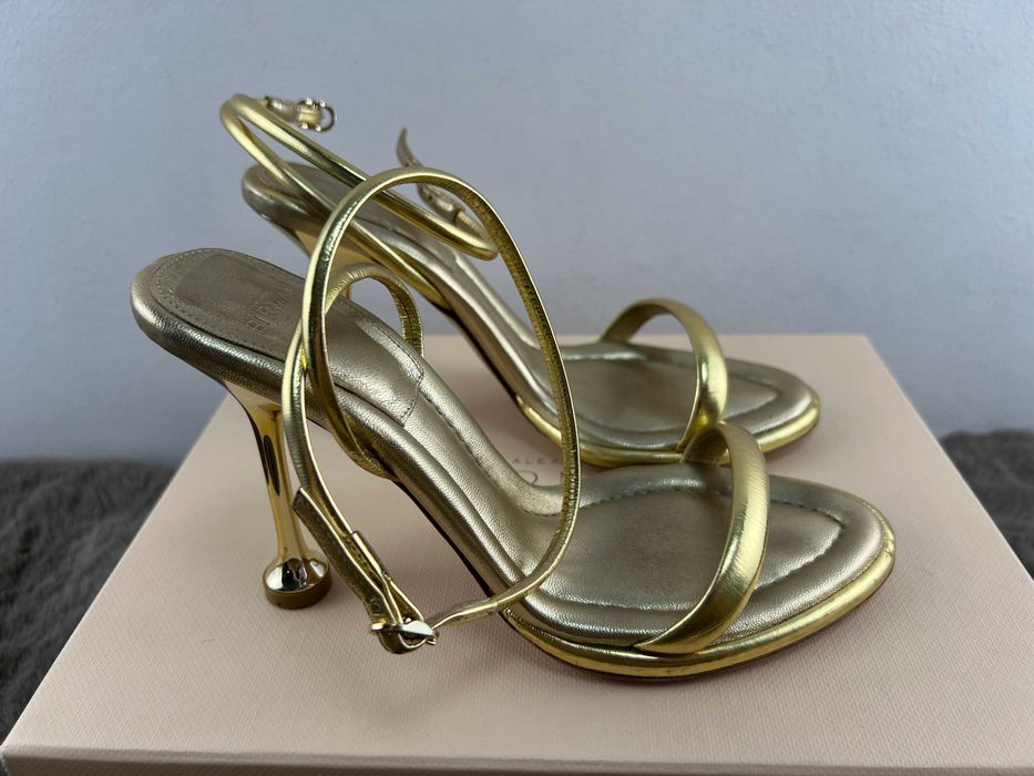 złote damskie szpilki alexandre birman teresa sandal 38