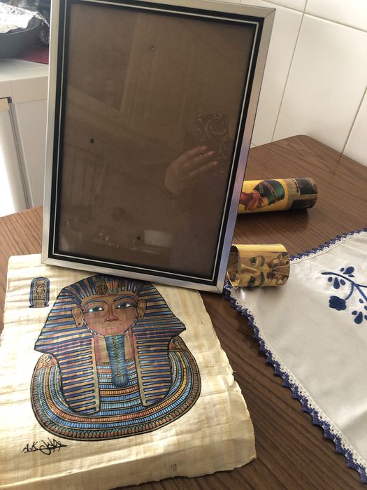 Egyptian Papyrus with Box and Frame64586075565443120