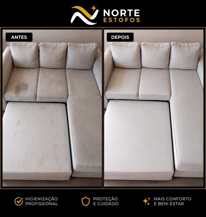 Limpeza, Desinfeção ou Impermeabilização profissional de Sofás, Colchões  e Estofos  de 39 €.