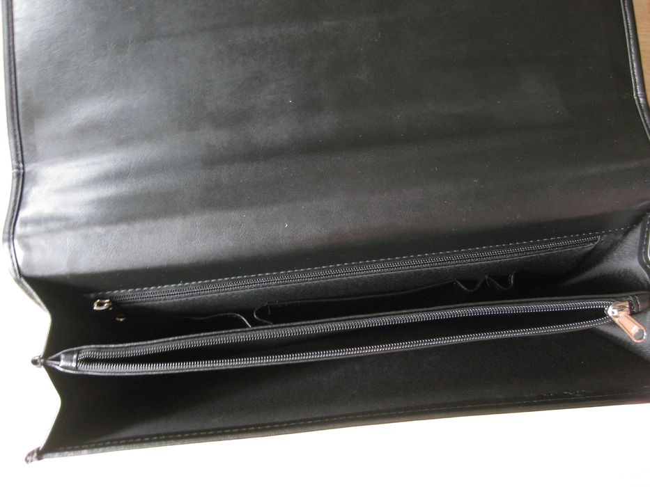 Teczka skórzana męska czarna nowa