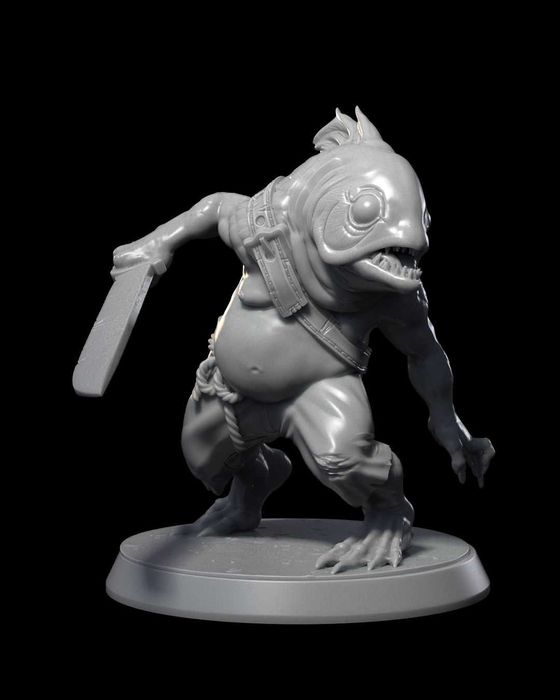 Kuo-Toa 2 Szalony Kultysta Figurka 32mm 14K zgodna z DnD RPG Pathfinde