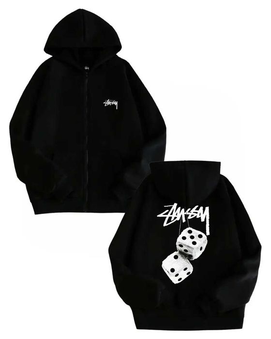 Зип худи толстовка на молнии замке Stussy Logo унисекс Стусси Стасси