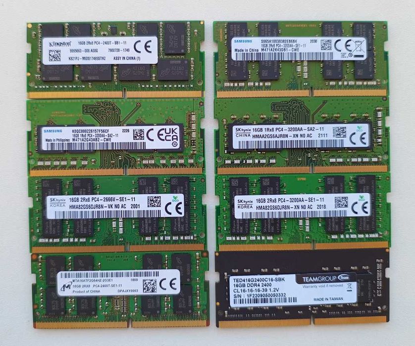 Память для ноутбука SO-DIMM DDR4 16GB 2400, 2666, 3200MHz Гарантия!