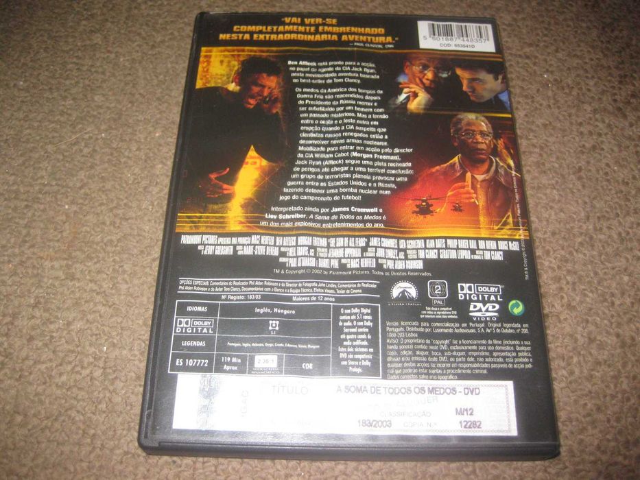 DVD "A Soma de Todos os Medos" com Ben Affleck