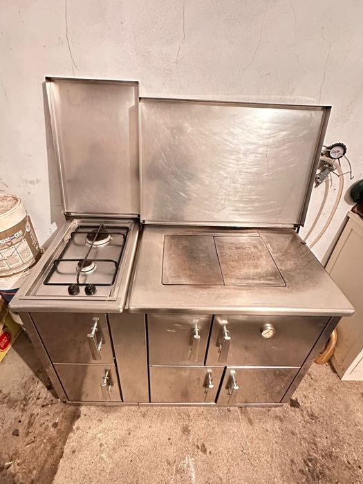 Fogão a lenha e gás