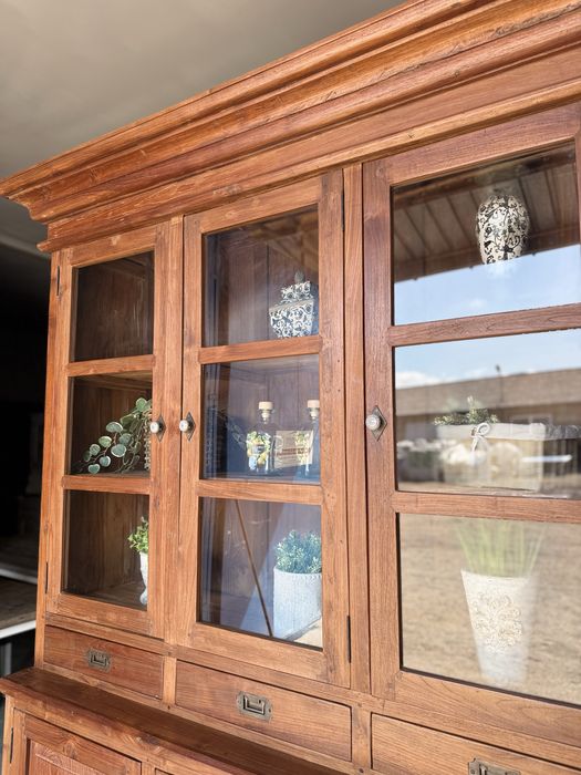 Kredens tekowy z duszą vintage retro DREWNO apteczny RYSTYKALNY