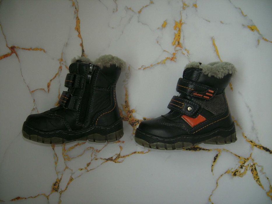Зимние теплые детские кожаные сапожки на мальчика tole (р.22-23)