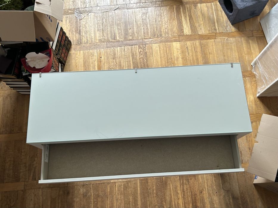 Toaletka IKEA MALM 120x40x77, szklany blat + szuflada