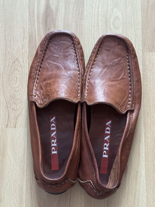 Skorzane mokasyny Prada rozmiar 38
