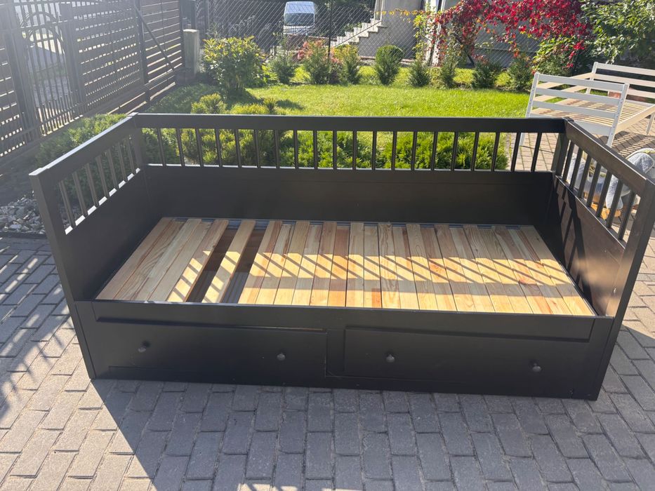 Rama leżanki IkEA z 2 szufladami, biały, 80x200 cm