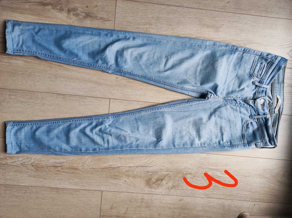 Pięć 5 par spodni jeansowych pakiet XS 32, 152 ZARA, Goodies, Levi's