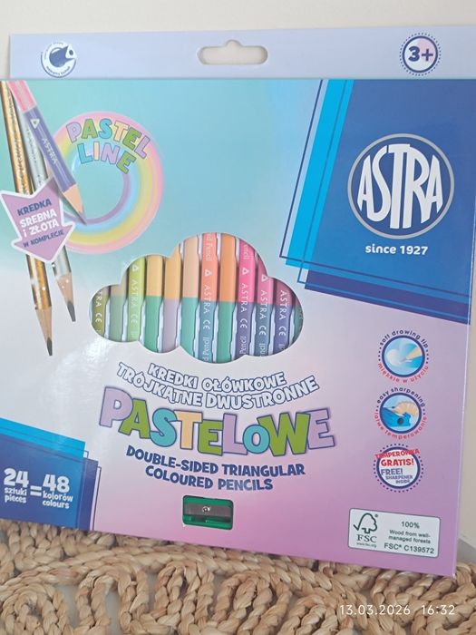 Kredki pastelowe ołówkowe Astra 48 kolorów