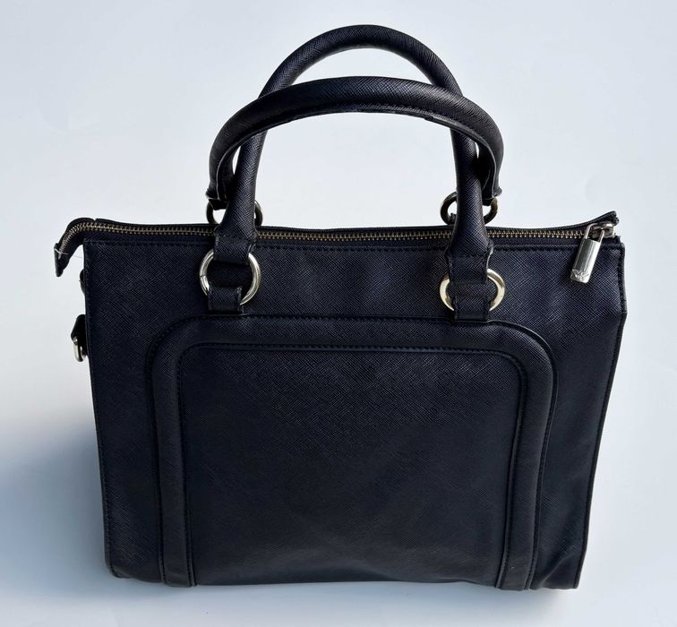 Torebka Czarna Torba Armani Jeans Shopperka Czerń