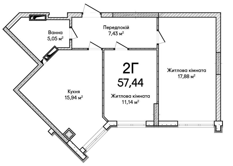 2к квартира у зданому ЖК. Розстрочка, купівля без %