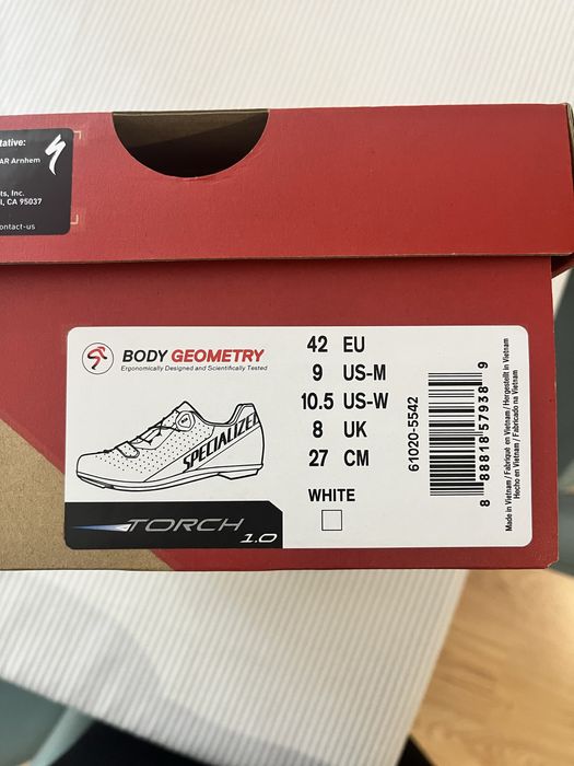 Specialized Torch 1.0 – Branco | Tamanho 42 | Novo