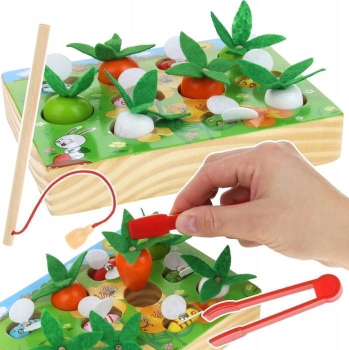 Drewniana Gra Zręcznościowa Łowienie Pszczółek Wędka Na Magnes