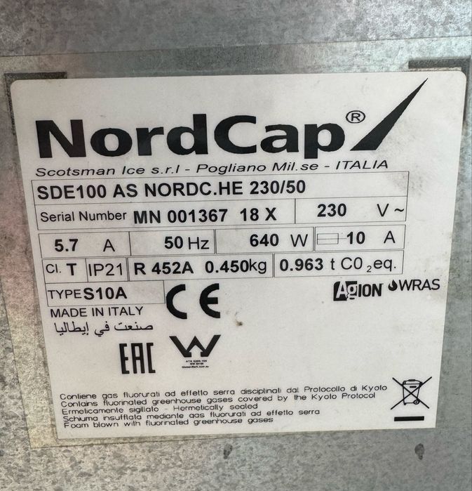 Льодогенератор NordCap / Scotsman SDE100 AS