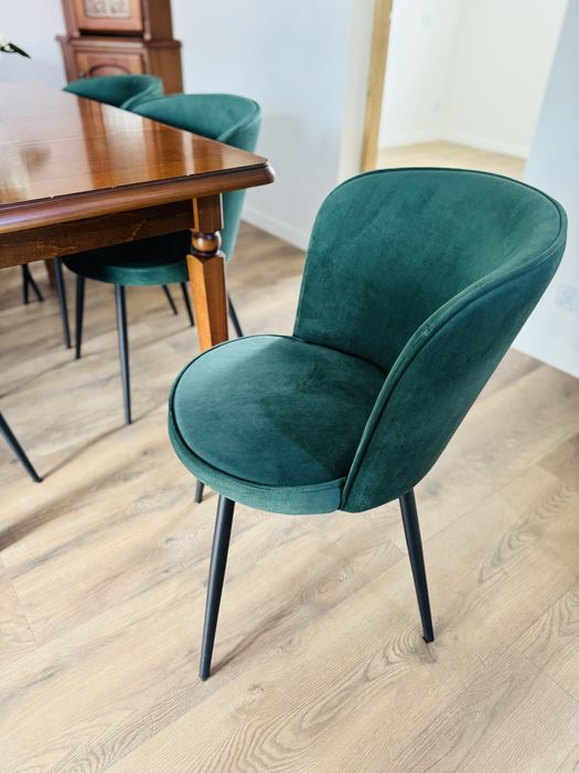 Rozkładany stół Bawaria + krzesła welurowe x 6szt