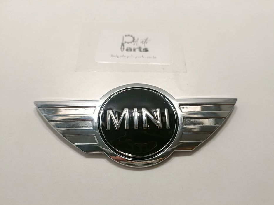 Emblema Símbolo Logotipo Capô/Mala Mini 115x50mm Cromado/Preto