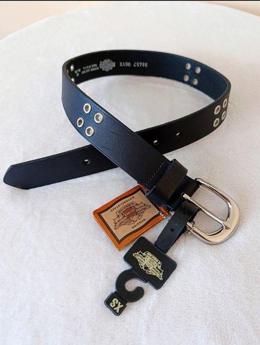Pasek skórzany czarny Harley Davidson XS