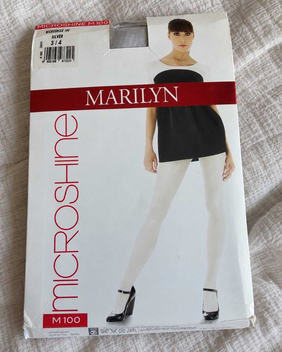 Marilyn Microshine M100 100 DEN Silver 3/4 – błyszczące rajstopy z mikrofibry