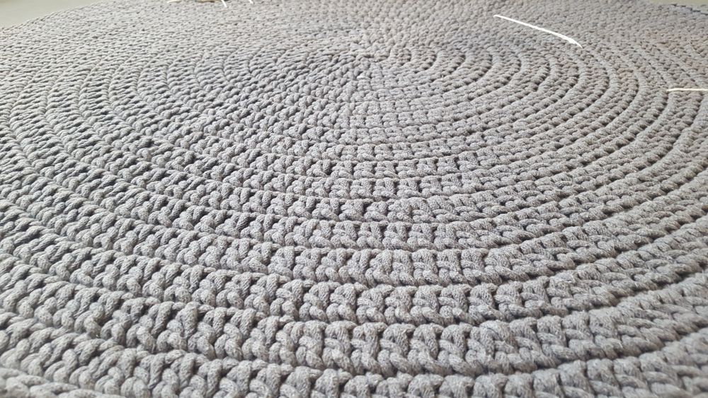 Dywan okrągły MIŚ ze sznurka bawełnianego 100cm. Handmade.