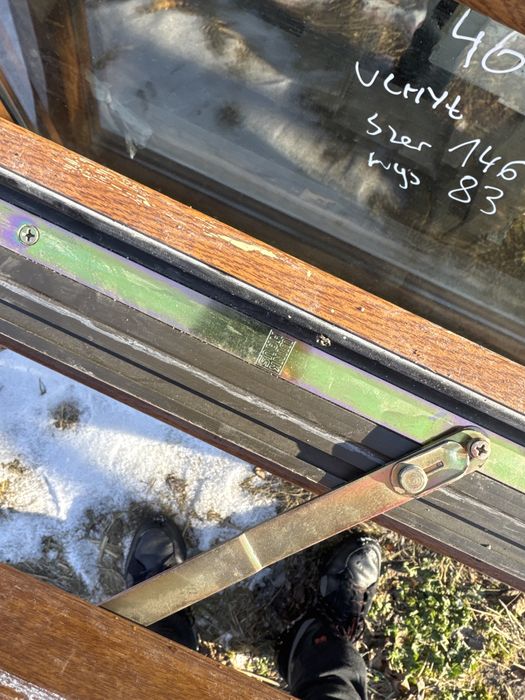 2x okno garazowe 146x83 zloty dab obustronnie (wysylka, winkhaus uchyl