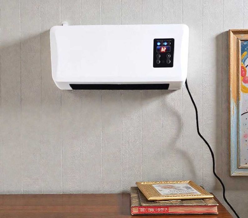 Електричний настінний тепловентилятор обігрівач 1500Вт з пультом ДУ