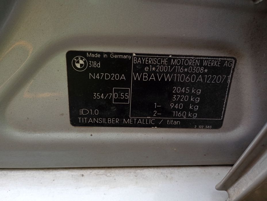 Przepływomierz BMW E90 E91 E60 2.0d