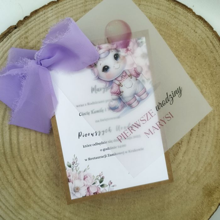 Wyjątkowe zaproszenia na chrzest roczek komunie