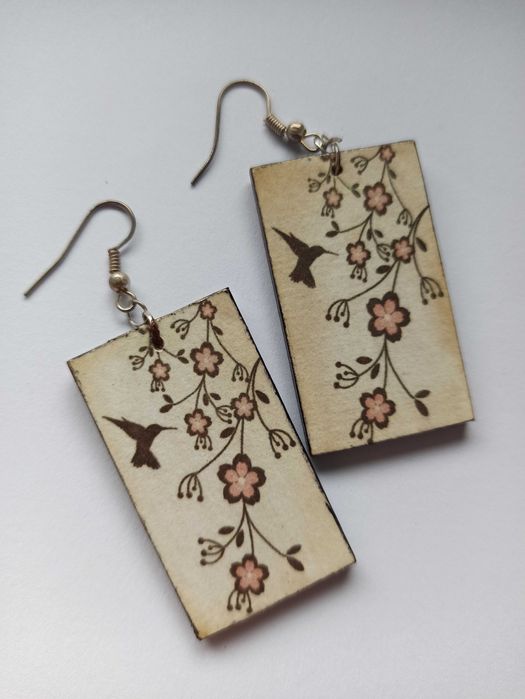 Kolczyki handmade , Natura, 2,5x4,5cm