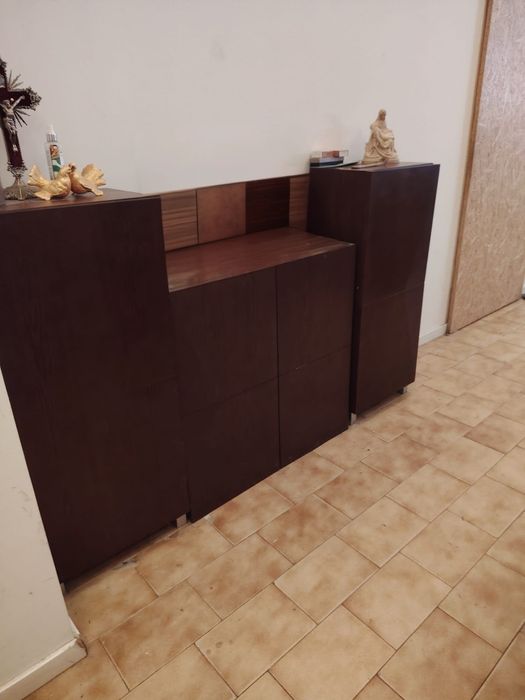 Conjunto de Móveis em Wengué Escuro  Design contemporâneo– estado usado