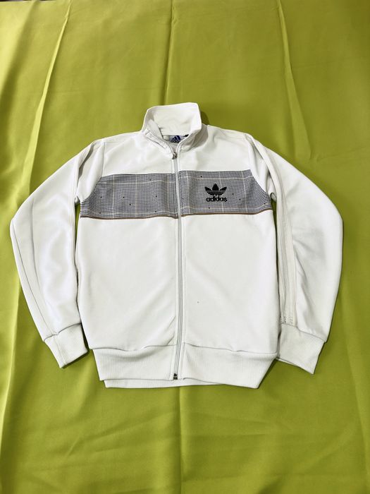 Casaco Adidas Vintage Branco Xadrez - Estilo Track