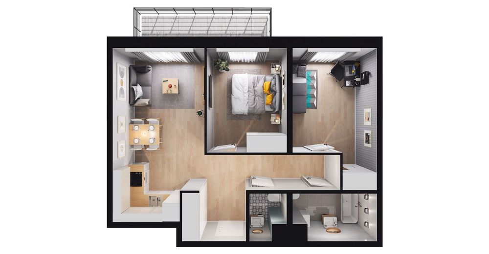 Sedina | apartament 3-pok. | A1.8.1 - Widok 3