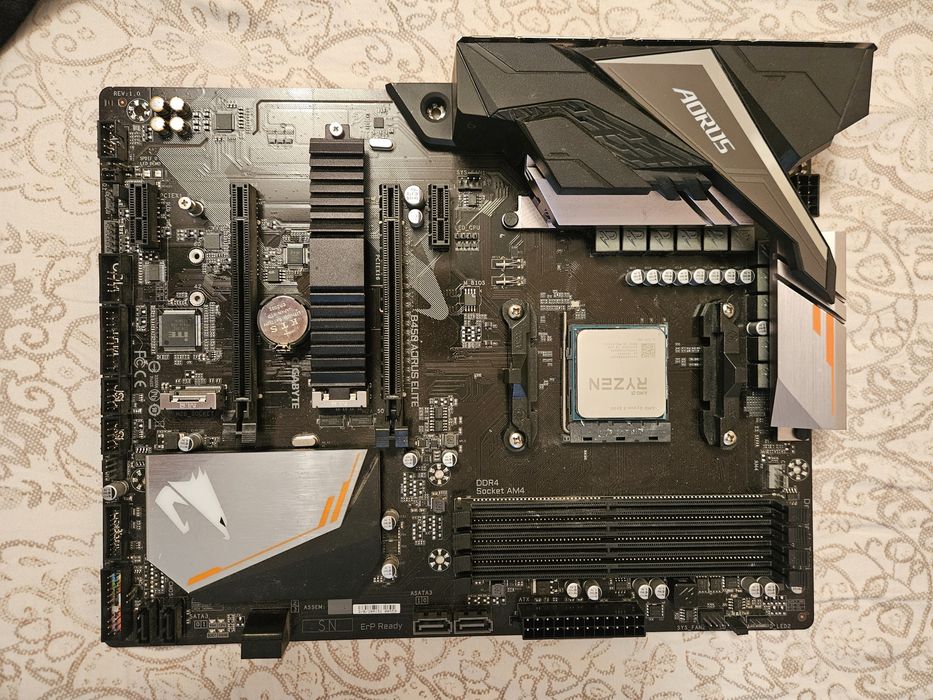 Материнська плата B450 AORUS ELITE  + Ryzen 5 2600