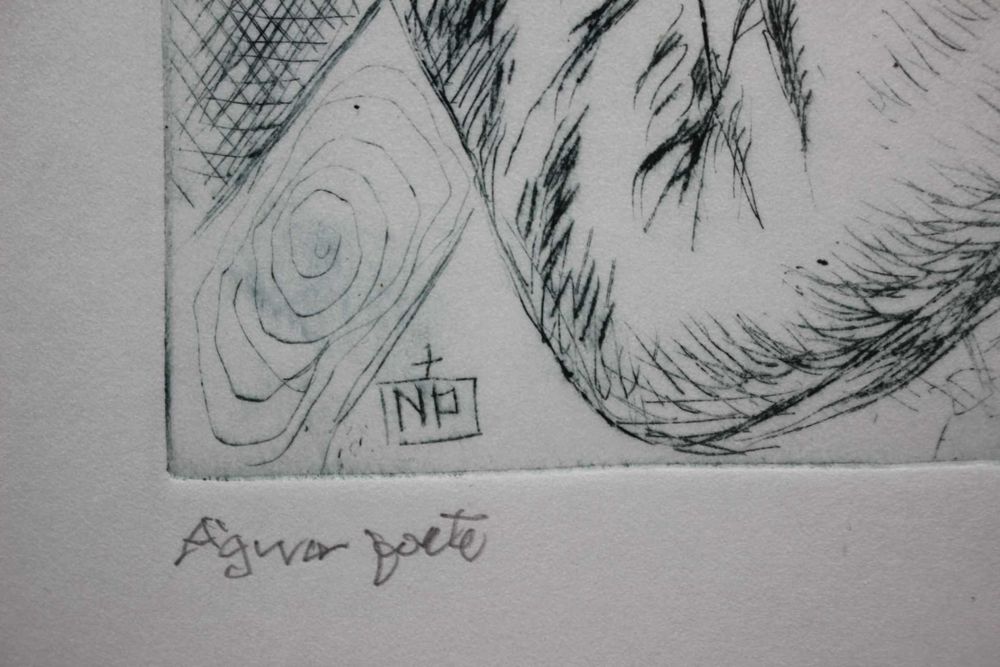 Quadro / Agua forte - Original - Nunes Pereira - Santo Antonio pombas