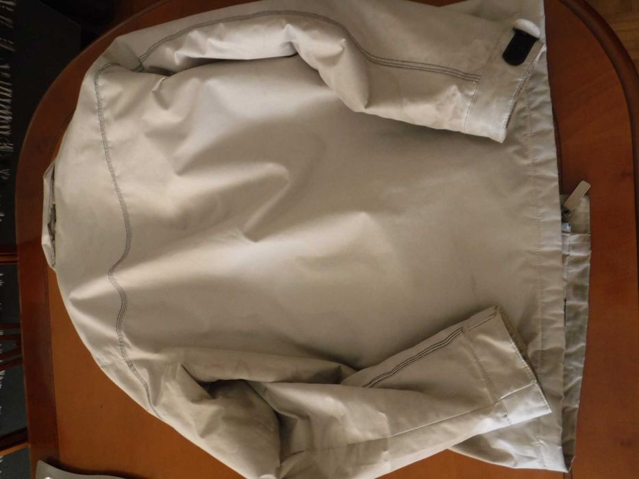 Casaco impermeável bege Seaman Nautic Yachting Team com capuz