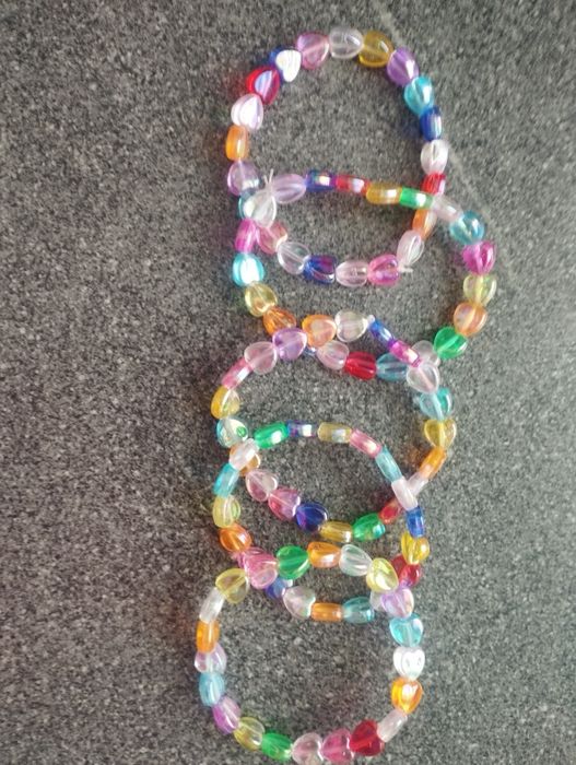 5x nowa bransoletka, zestaw komplet bransoletek hand made serduszka