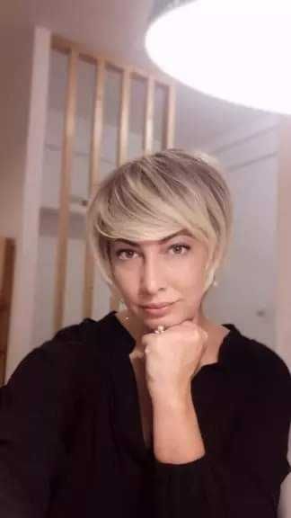 Nowa krótka peruka blond Na co dzień peruki damskie styl pixie