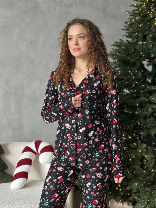 Байкова піжама байковая новогодняя пижама домашний костюм