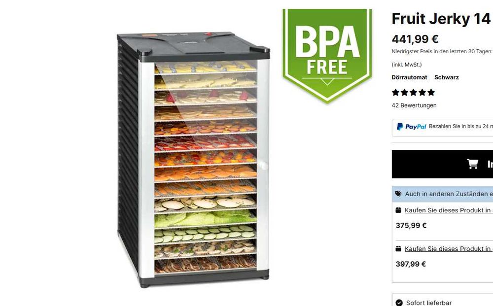 Дегідратор Сушка Сушарка для фруктів KLARSTEIN Fruit Jerky 14