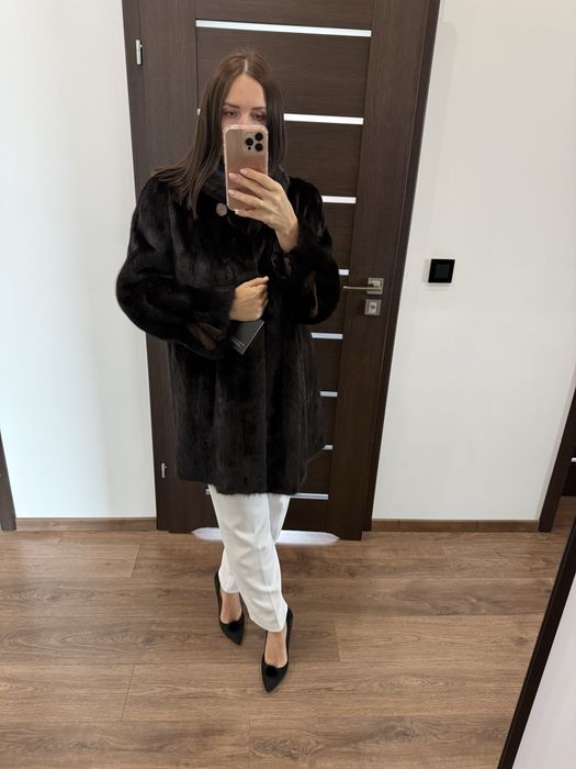 Futro naturalne z norek Saga Mink L XL