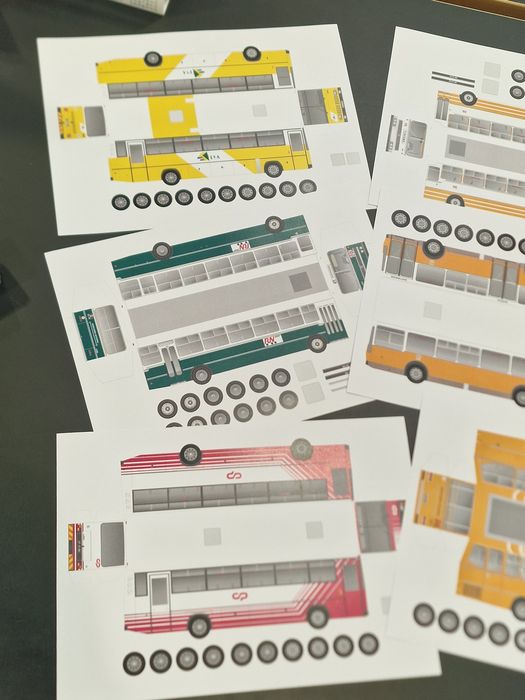 Autocarros RN e EVA x6  cartolina A4 para montar