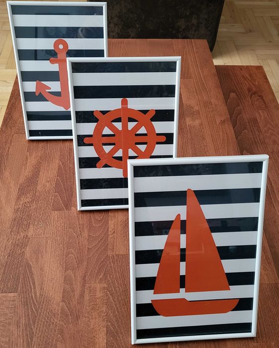 Ramki z obrazami marynistycznymi 3szt