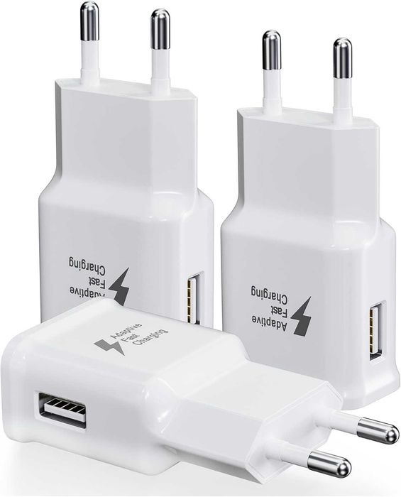 Adaptacyjna ładowarka ścienna USB, 3 sztuki, do szybkiego ładowania
