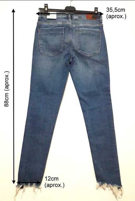 Calças de ganga skinny assimétricas Zara Tam 36 Novas c/etiqueta