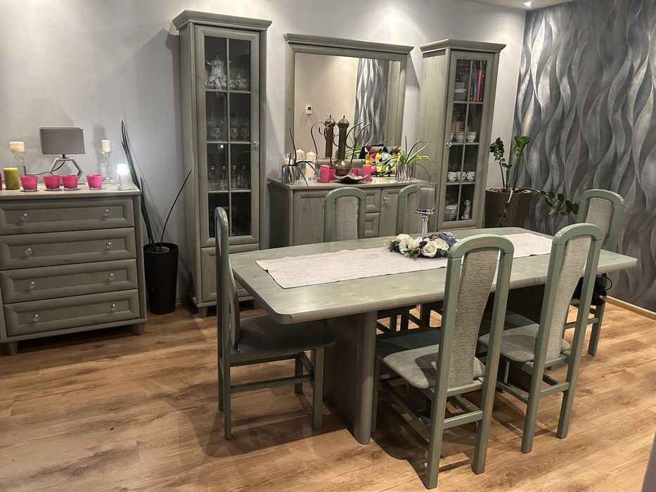 Zestaw mebli zieleń  przecierana